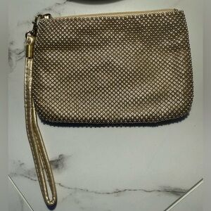 Gold Beaded Wristlet Clutch
